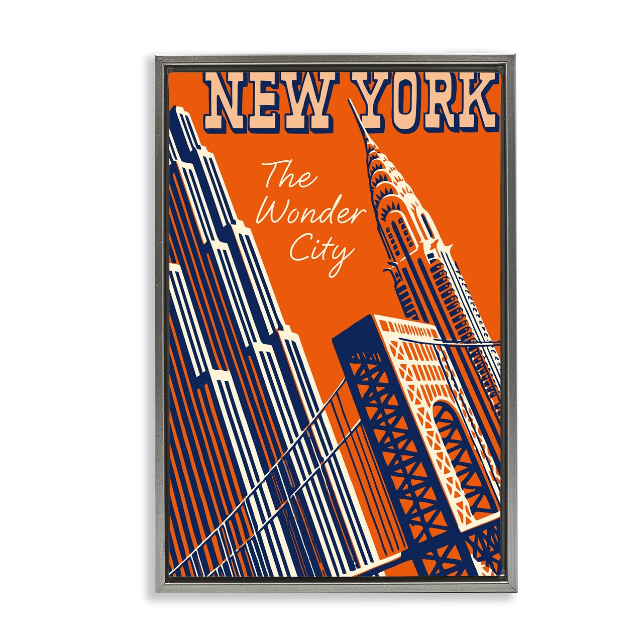 Stupell Industries New York The Wonder City Floating Frame Design by Marcus Jules